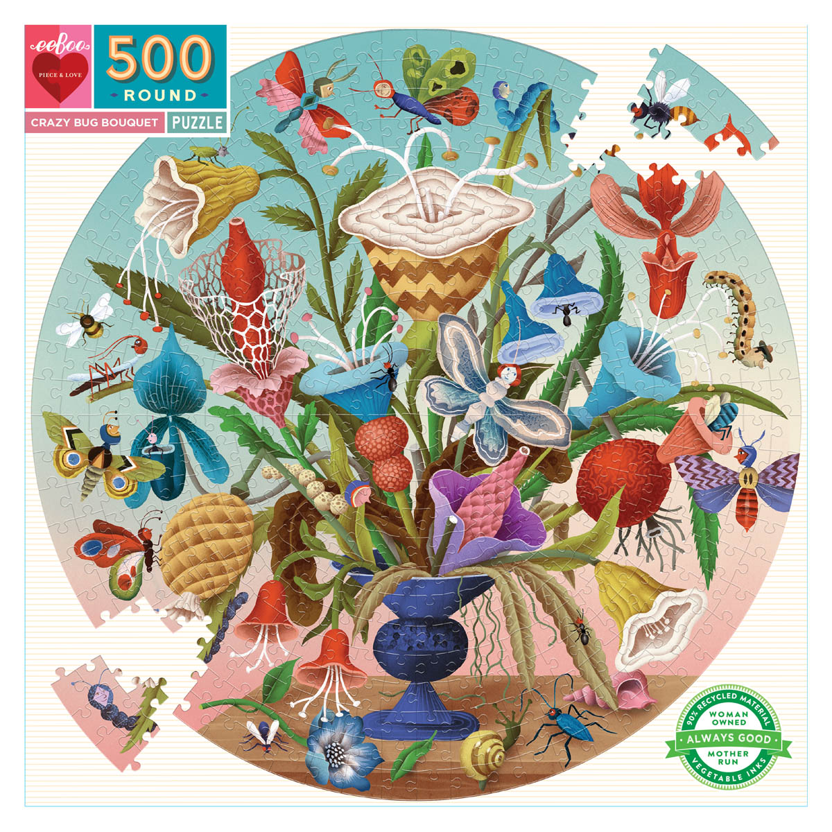 Puzzle Crazy Bug Bouquet 500 Piece